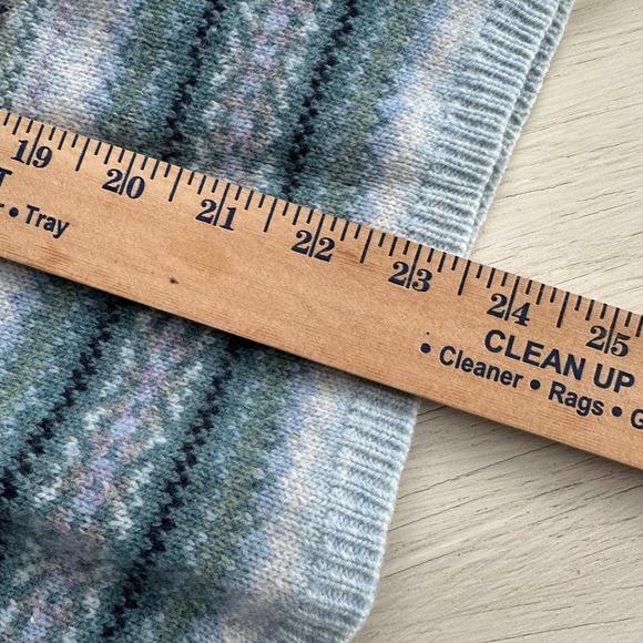 LLBean Vintage Womens Wool Fair Isle Sweater Pullover Blue Green Size Large - Picture 8 of 10